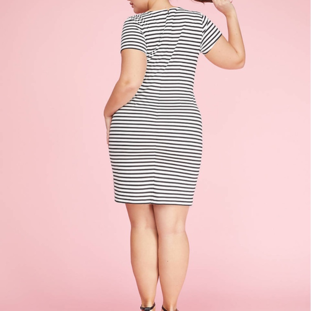 STRIPED SHEATH DRESS - Picture 2 of 4